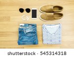 flat lay clothes and... | Shutterstock . vector #545314318