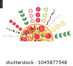 italian restaurant set   pizza... | Shutterstock .eps vector #1045877548