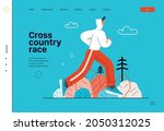 runner  cross country race ... | Shutterstock .eps vector #2050312025
