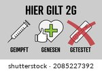 sign with text hier gilt 2g ... | Shutterstock .eps vector #2085227392