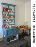 Small photo of Victoria, British Columbia, Canada - May 30, 2018: Vintage Kitchen in Military Barracks Museum on Ford Rodd Hill National Historic Site