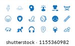 head icon. collection of 18... | Shutterstock .eps vector #1155360982