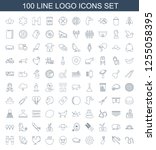 logo icons. trendy 100 logo... | Shutterstock .eps vector #1255058395