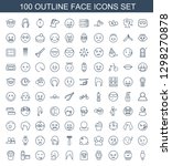 100 face icons. trendy face... | Shutterstock .eps vector #1298270878