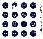 sad icons set. set of 16 sad... | Shutterstock .eps vector #584786962