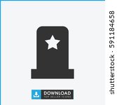 headstone icon. simple filled... | Shutterstock .eps vector #591184658
