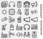 set of 25 speaker outline icons ... | Shutterstock .eps vector #640556002