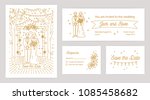 bundle of save the date card ... | Shutterstock .eps vector #1085458682