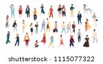 crowd of tiny people wearing... | Shutterstock .eps vector #1115077322