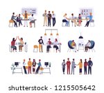 collection of scenes at office. ... | Shutterstock .eps vector #1215505642