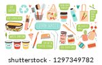 collection of zero waste... | Shutterstock .eps vector #1297349782