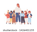 group of joyful schoolchildren... | Shutterstock .eps vector #1426401155