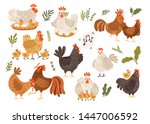 Collection Of Rooster  Hen And...