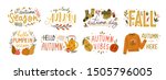 autumn hand drawn lettering... | Shutterstock .eps vector #1505796005