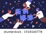 teamwork and team building flat ... | Shutterstock .eps vector #1518160778