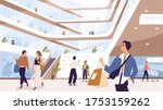 joyful man and woman with... | Shutterstock .eps vector #1753159262