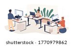 diverse people working at... | Shutterstock .eps vector #1770979862