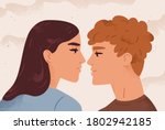 man and woman in passion before ... | Shutterstock .eps vector #1802942185