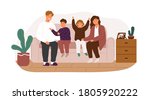 happy family smiling sitting on ... | Shutterstock .eps vector #1805920222