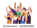 group of happy people standing... | Shutterstock .eps vector #1833835885