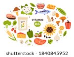 collection of vitamin b6 food ... | Shutterstock .eps vector #1840845952