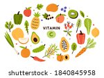collection of vitamin c sources.... | Shutterstock .eps vector #1840845958