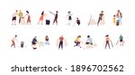 set of people collecting... | Shutterstock .eps vector #1896702562