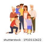 members of big happy family... | Shutterstock .eps vector #1910112622