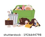 trash can and dumpster with... | Shutterstock .eps vector #1926644798