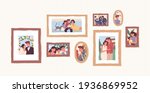 set of family photo portraits... | Shutterstock .eps vector #1936869952
