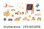 set of kid plush and plastic... | Shutterstock .eps vector #1951852858