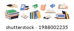 stacks of books for reading ... | Shutterstock .eps vector #1988002235