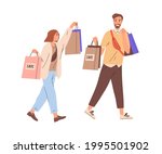 couple of happy modern man and... | Shutterstock .eps vector #1995501902