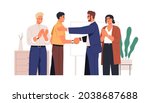 people congratulating colleague ... | Shutterstock .eps vector #2038687688
