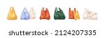 plastic shopping bags set.... | Shutterstock .eps vector #2124207335