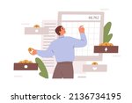 person with calculator ... | Shutterstock .eps vector #2136734195