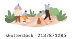 people collecting litter ... | Shutterstock .eps vector #2137871285