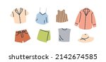 summer clothing set for women.... | Shutterstock .eps vector #2142674585
