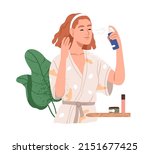 woman applying moisturizing... | Shutterstock .eps vector #2151677425