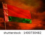 fluttering belarus flag on... | Shutterstock . vector #1400730482