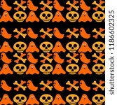 halloween pattern with skull... | Shutterstock .eps vector #1186602325