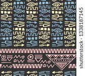 retro hand drawn texture tribal ... | Shutterstock .eps vector #1338187145