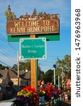 Small photo of Kennebunkport, ME, USA August 12 A sign on the Lanigan Bridge welcomes visitors to Kennebunkport, Maine