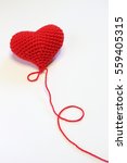 Close Up Red Crochet Heart...