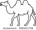 desert camel. vector outline... | Shutterstock .eps vector #2083621738