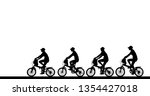 silhouette  cyclists bicycle... | Shutterstock . vector #1354427018