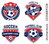 set of soccer  football emblems.... | Shutterstock .eps vector #1020889528