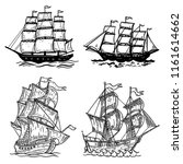 Set Of Sea Ship Illustrations...