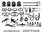 big set of diver design... | Shutterstock .eps vector #2000791838
