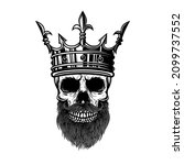 skull with king crown. design... | Shutterstock .eps vector #2099737552